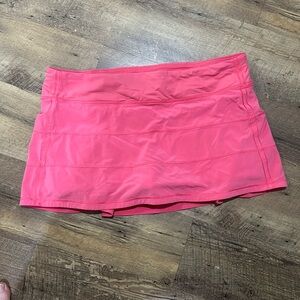 Lululemon coral- pink Base Pace tennis skirt size 12
